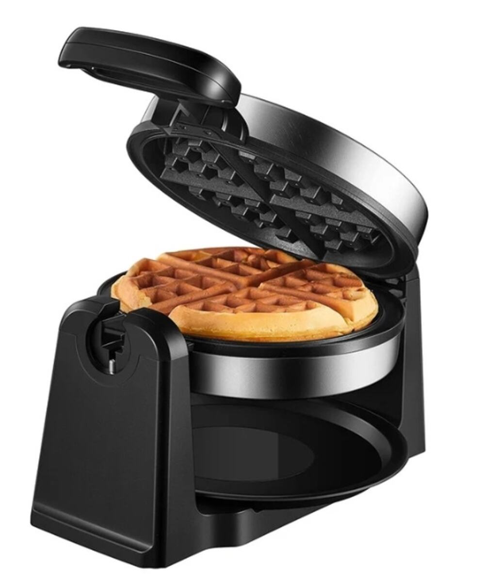 AICOOK Mini Waffle Maker 1200W, Adjustable Temp, Nonstick Plates, Black